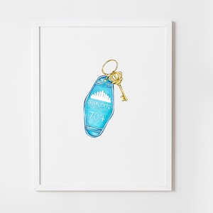 Charlotte North Carolina Key Art Print | Charlotte NC Decor | Vintage Motel Key | Dorm Apartment Decor | City-Inspired Art | Queen City