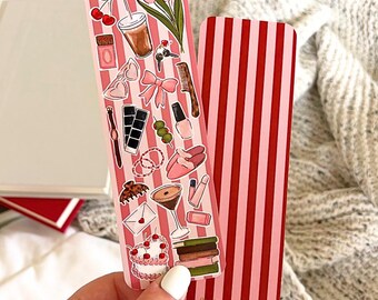 Girl's Girl Icons Bookmark | Cute Original Art Bookmark | Gifts for Readers | Girly Aesthetic | Pink and Red Aesthetic | Girlhood |Book Club