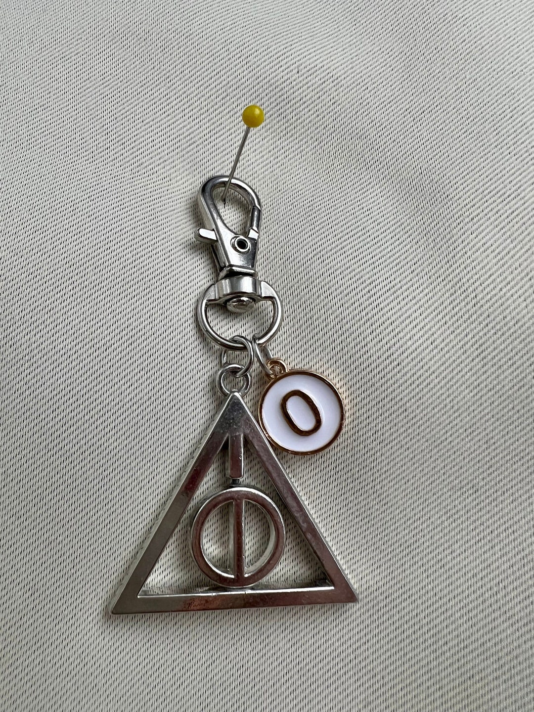 Triagle Keychain Personalized Triangle With Circle and Stick Keychain/necklace/ornament ...