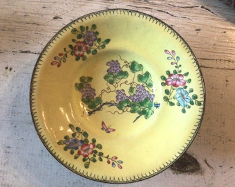 Plato esmaltado antiguo del cantón chino