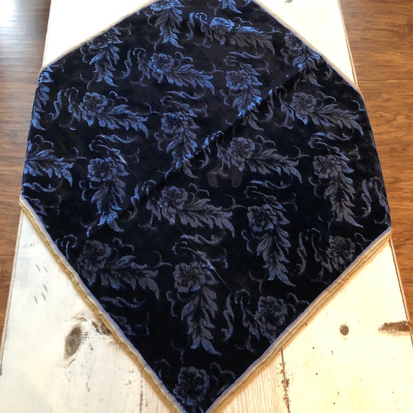 Mantel de brocado azul vintage