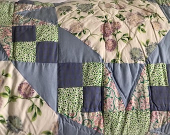 Edredón de algodón colorido con estrellas vintage