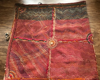 Funda de almohada o bolsa de dote de estilo banjara antigua de estilo tribal