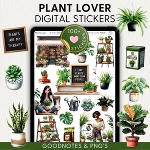 PLANTS Digital Planner Stickers Goodnotes Noteful Samsung Notes Png Realistic Digital Planner Clipart, Plant Lover, Scene Builder Stickers image 2