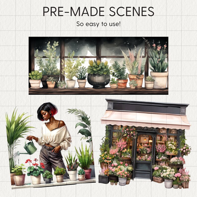PLANTS Digital Planner Stickers Goodnotes Noteful Samsung Notes Png Realistic Digital Planner Clipart, Plant Lover, Scene Builder Stickers image 5