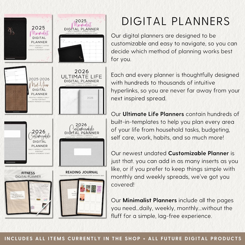 Digital Planner 2026 Stickers Customizable Whole Shop Bundle image 3