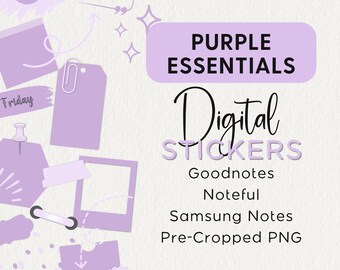 Purple Essential Digital Stickers Noteful Goodnotes Samsung Notes Png Digital Planner Journal Scrapbook Basic Arrows Doodles Shapes Calendar