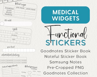 MEDICAL WIDGETS Digital Planner Stickers Goodnotes Noteful Penly Samsung Notes Png Functional Shape Inserts Lists Tracker Health Overlays