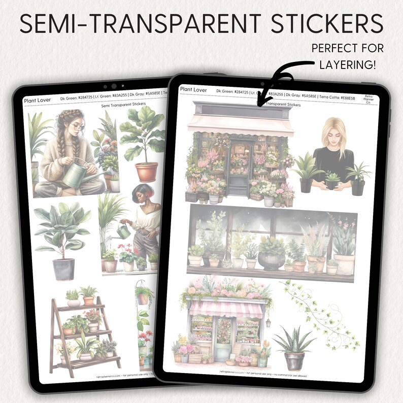 PLANTS Digital Planner Stickers Goodnotes Noteful Samsung Notes Png Realistic Digital Planner Clipart, Plant Lover, Scene Builder Stickers image 7