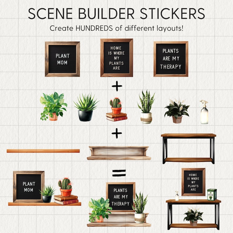 PLANTS Digital Planner Stickers Goodnotes Noteful Samsung Notes Png Realistic Digital Planner Clipart, Plant Lover, Scene Builder Stickers image 4