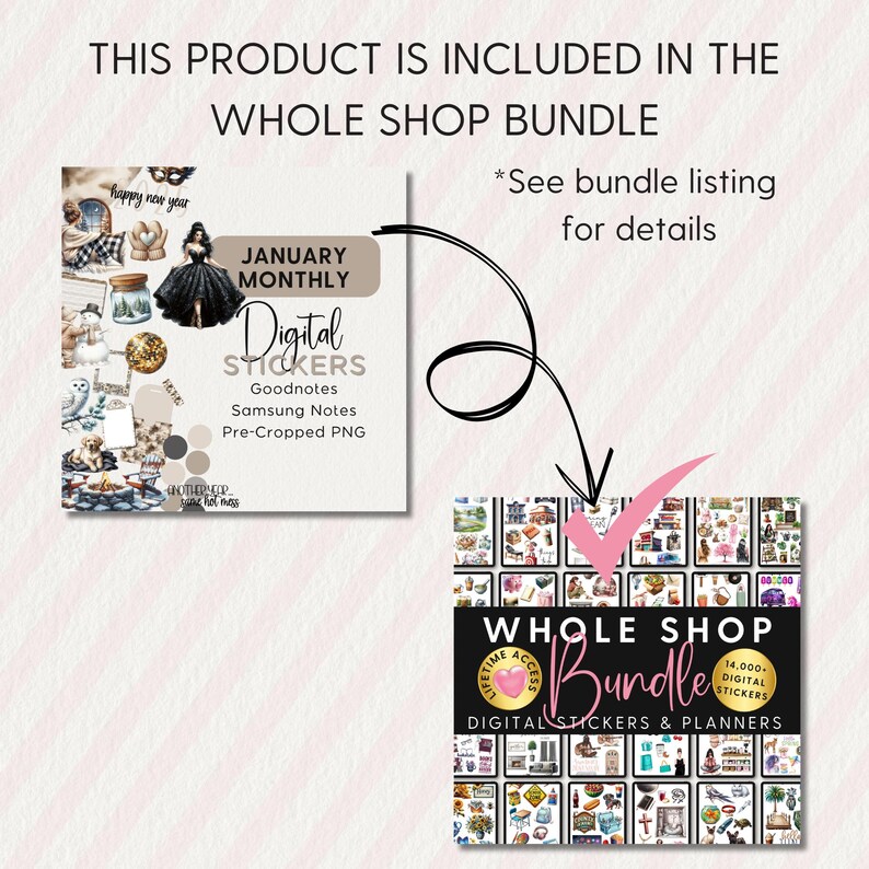 JANUARY DIGITAL STICKERS Noteful Goodnotes Samsung Notes Png New Year ...