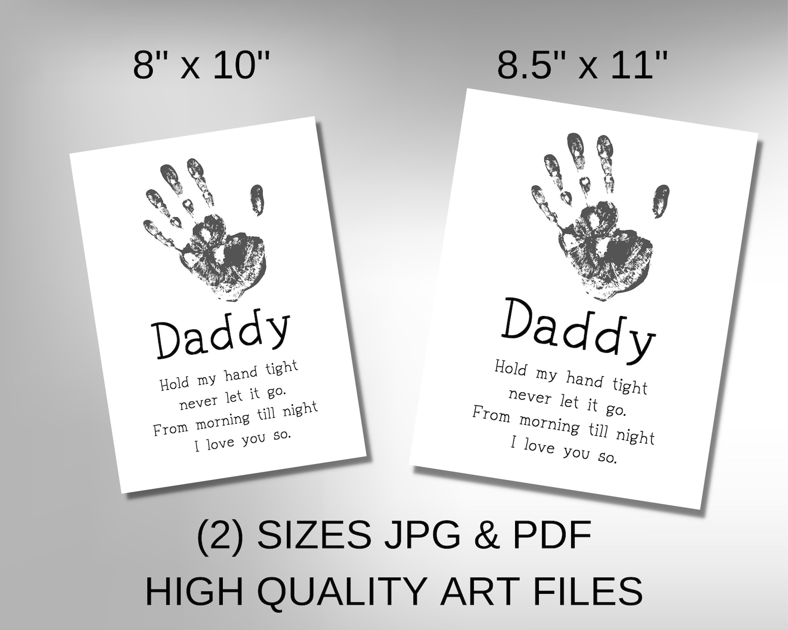Daddy Poem Handprint Art Printable Gift for Father's Day Etsy Canada