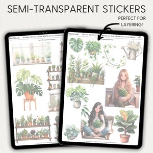 PLANTS Digital Planner Stickers Goodnotes Noteful Samsung Notes Png Realistic Digital Planner Clipart, Plant Lover, Scene Builder Stickers image 6