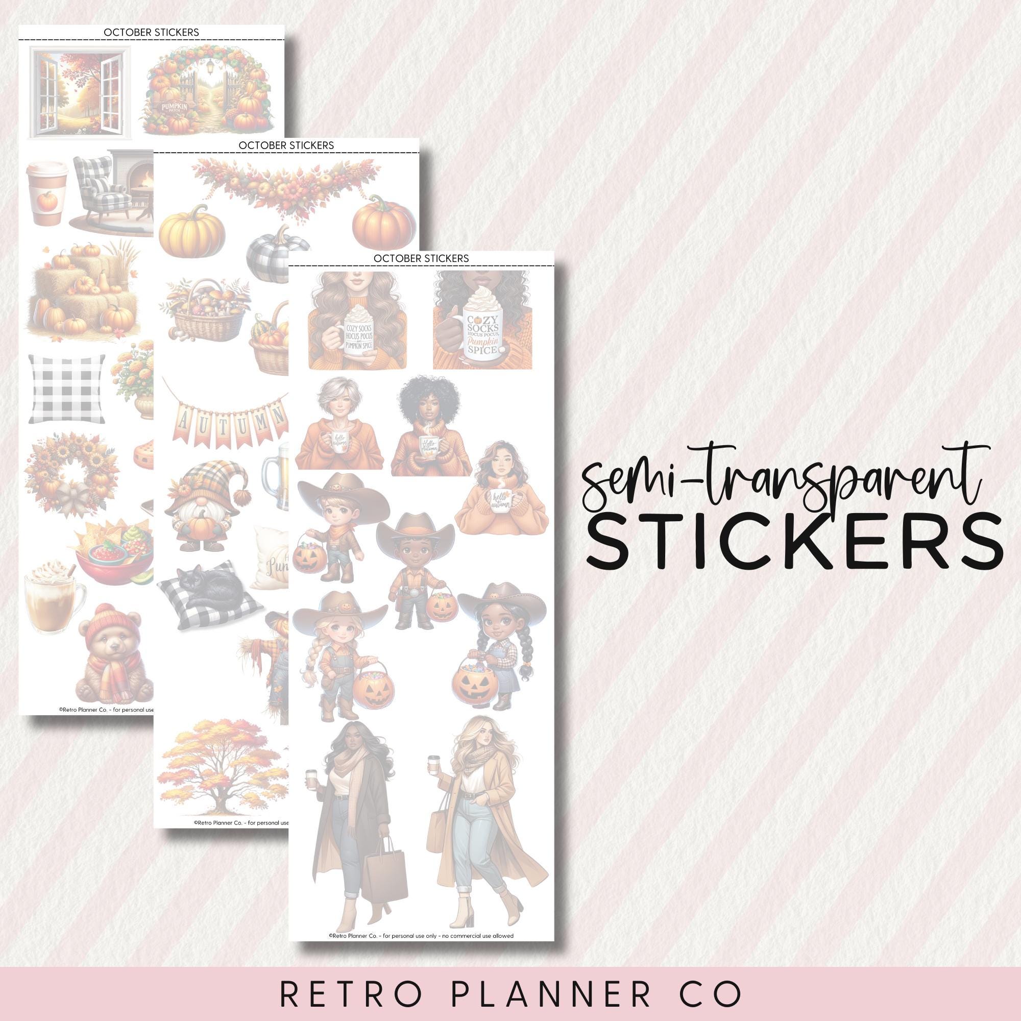 OCTOBER DIGITAL STICKERS Noteful Goodnotes Samsung Notes Png Pumpkins ...