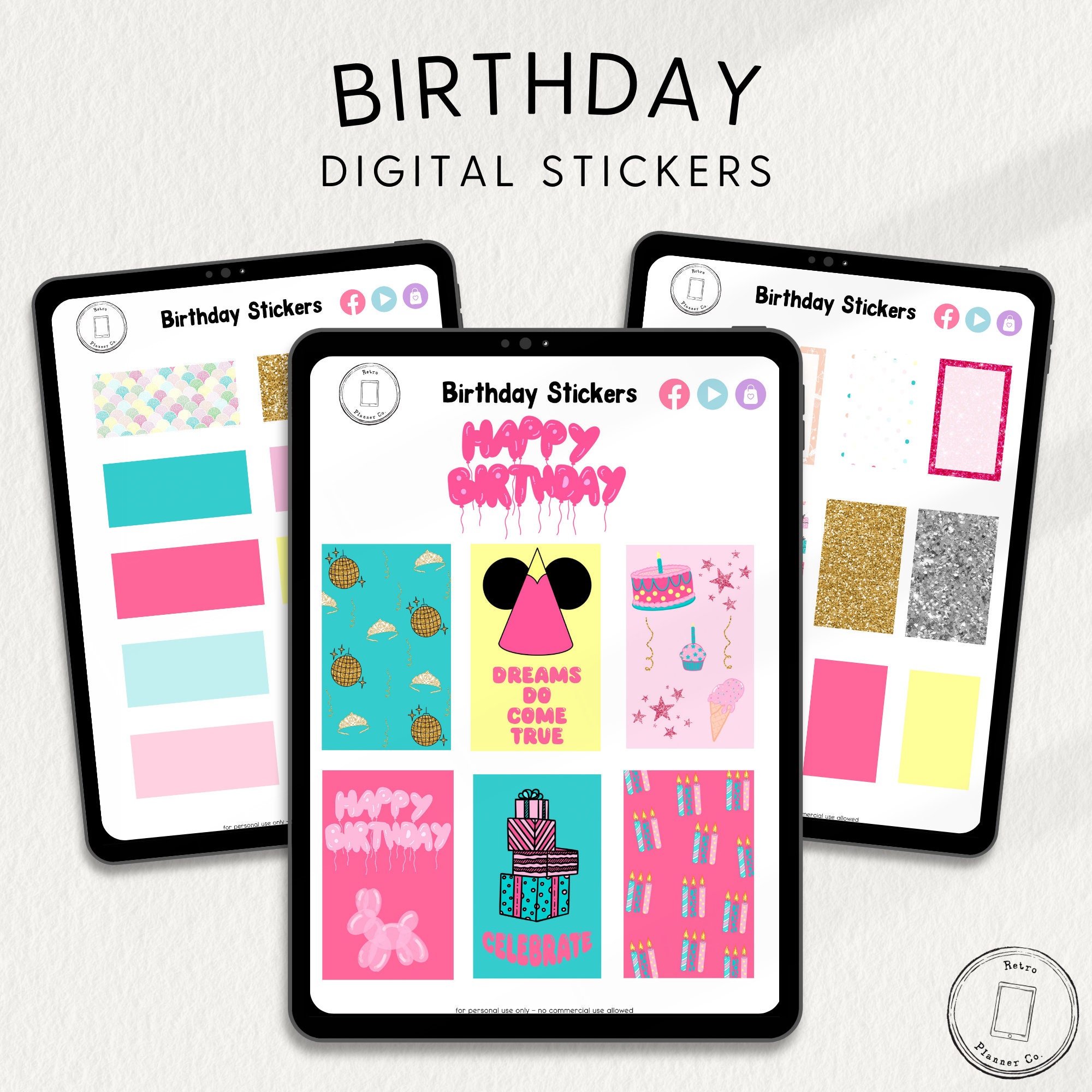 Cute BIRTHDAY DIGITAL STICKERS Noteful Goodnotes Samsung Notes Png ...
