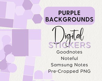 Purple Color Blocks and Shape Backgrounds Digital Stickers Noteful Goodnotes Noteful Samsung Notes Png Digital Inserts Weekly Daily Overlay