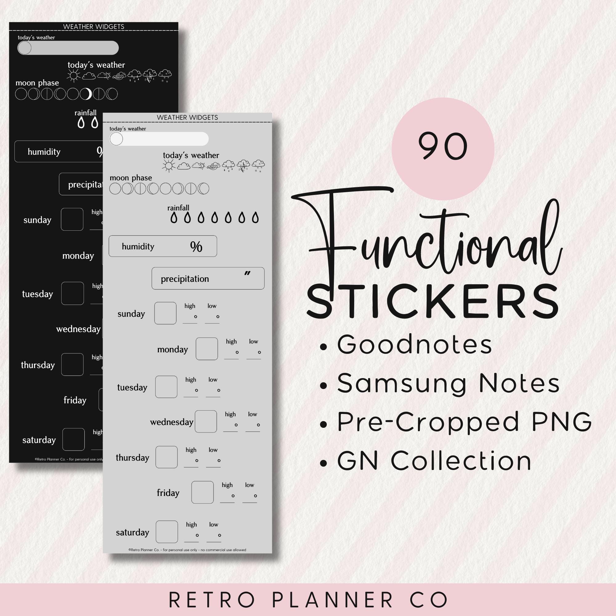 WEATHER WIDGETS, Digital Stickers for Goodnotes Noteful Penly Samsung ...