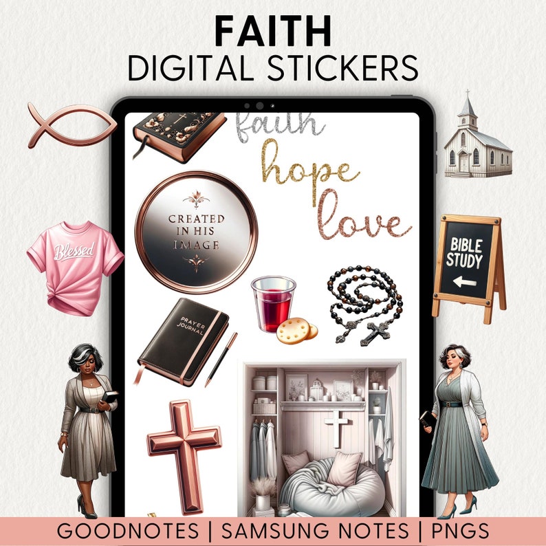 FAITH DIGITAL STICKERS, Goodnotes Samsung Notes Noteful Png, Realistic ...