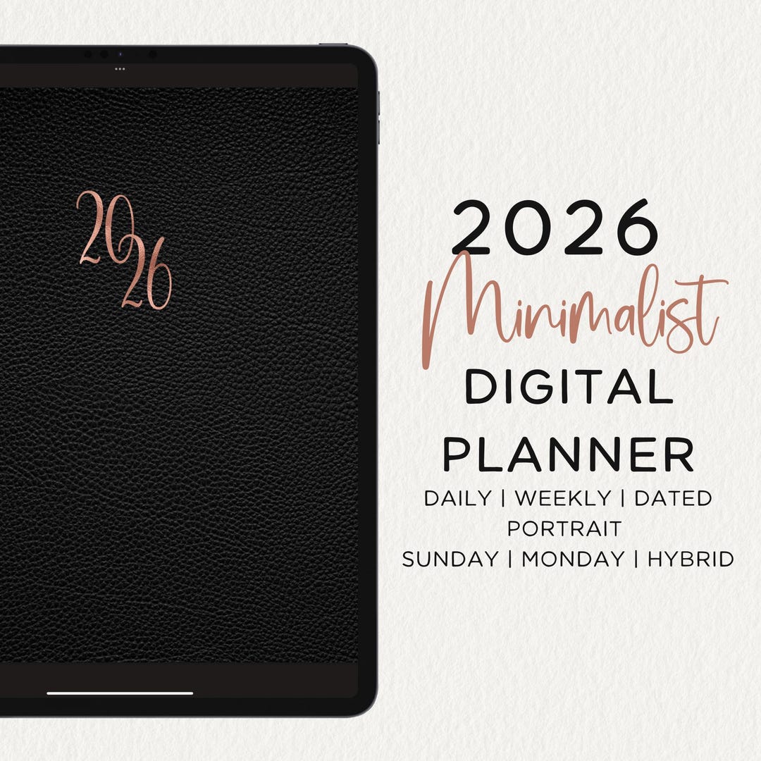 2026 Minimalist Digital Planner Portrait Dated Goodnotes Noteful Penly ...