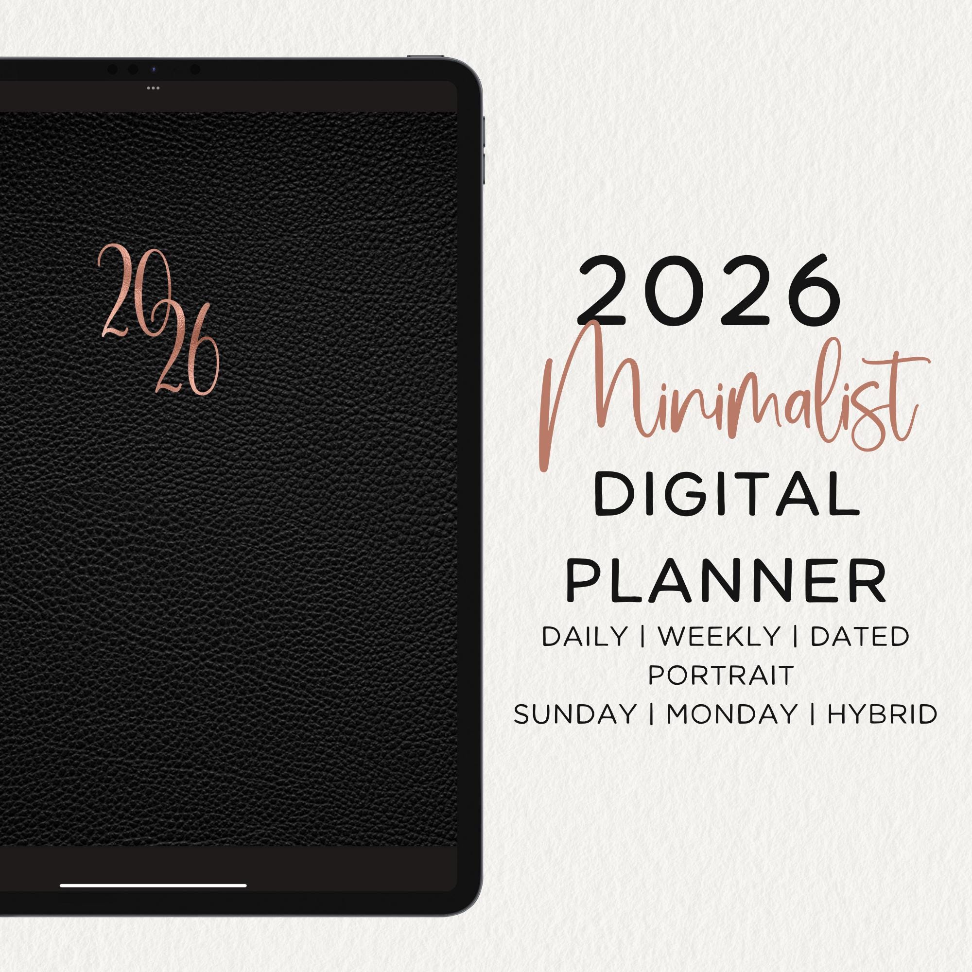 2026 Minimalist Digital Planner Portrait Dated Goodnotes Noteful Penly ...