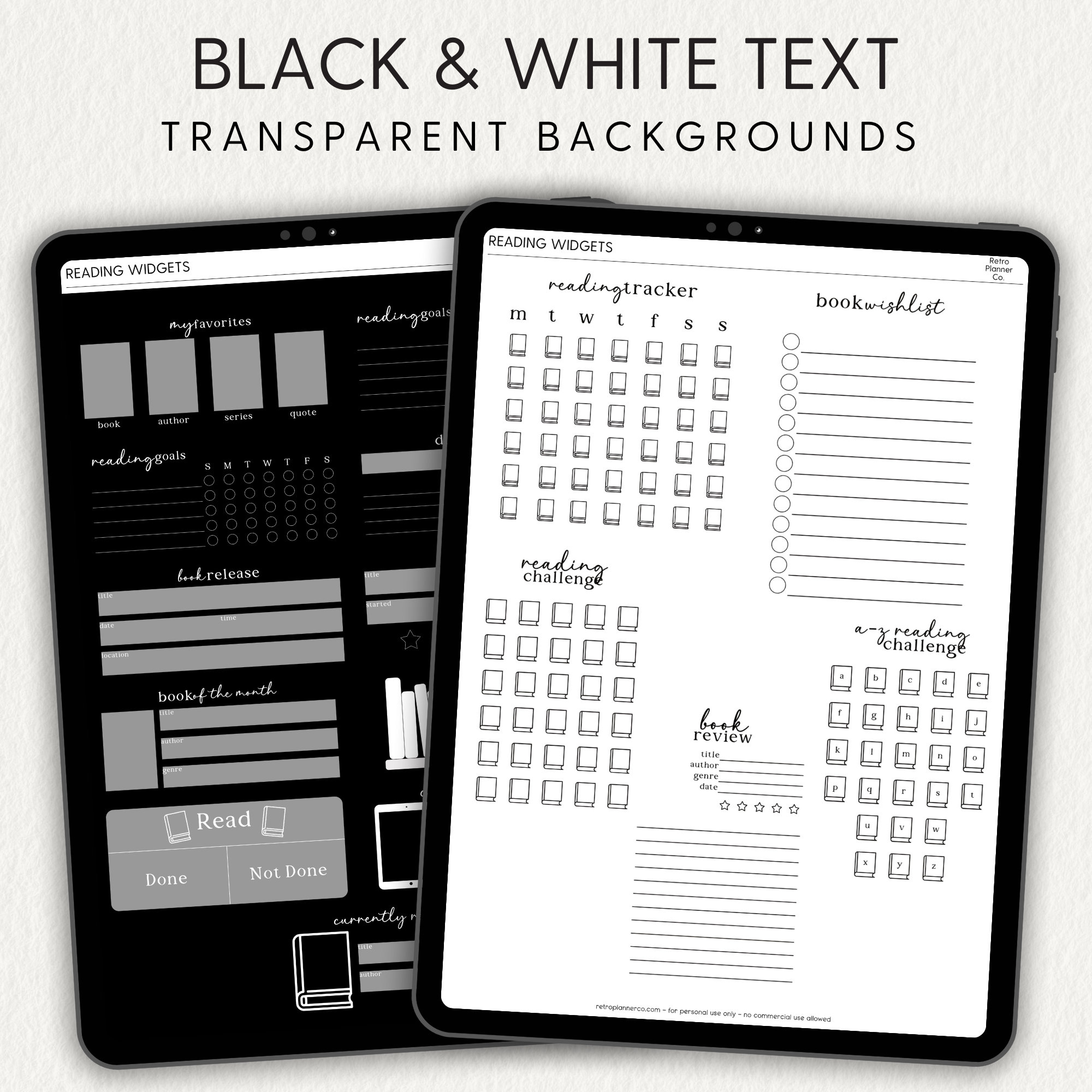 BOOK TRACKER WIDGETS, Reading Tracker Digital Stickers, Goodnotes ...