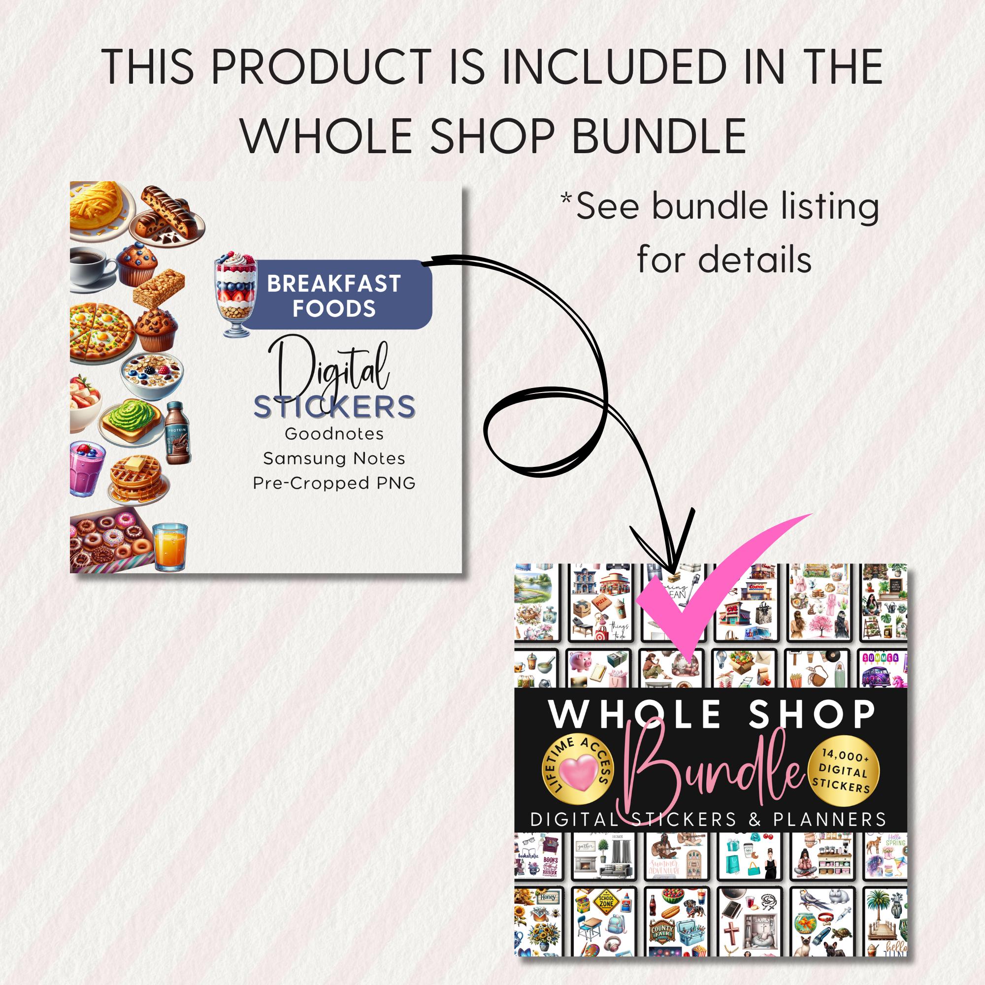 BREAKFAST FOODS Digital Stickers Goodnotes Noteful Samsung Notes Png ...