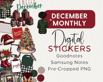 DECEMBER DIGITAL STICKERS Noteful Goodnotes Samsung Notes Png Winter Christmas Seasonal  Realistic Modern Digital Planner Clipart Month