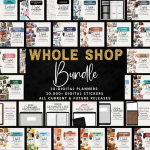 Digitaler Planer 2026, Sticker, individuell anpassbar, Komplettpaket für den gesamten Shop