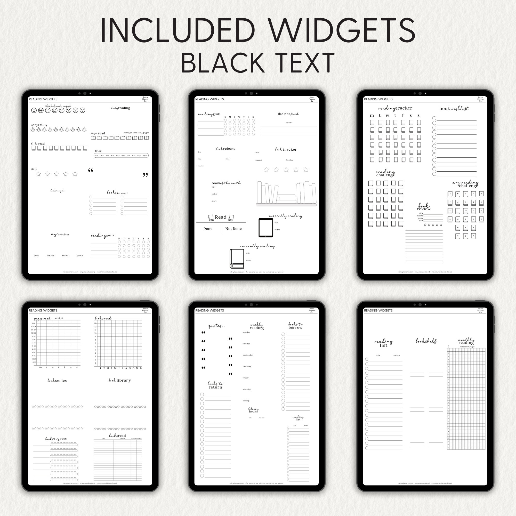 BOOK TRACKER WIDGETS, Reading Tracker Digital Stickers, Goodnotes ...