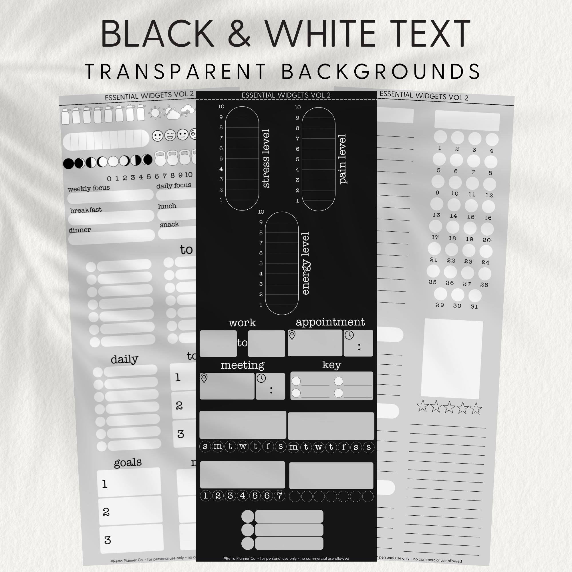 ESSENTIAL WIDGETS VOL 2, Digital Planner Stickers Goodnotes Noteful ...