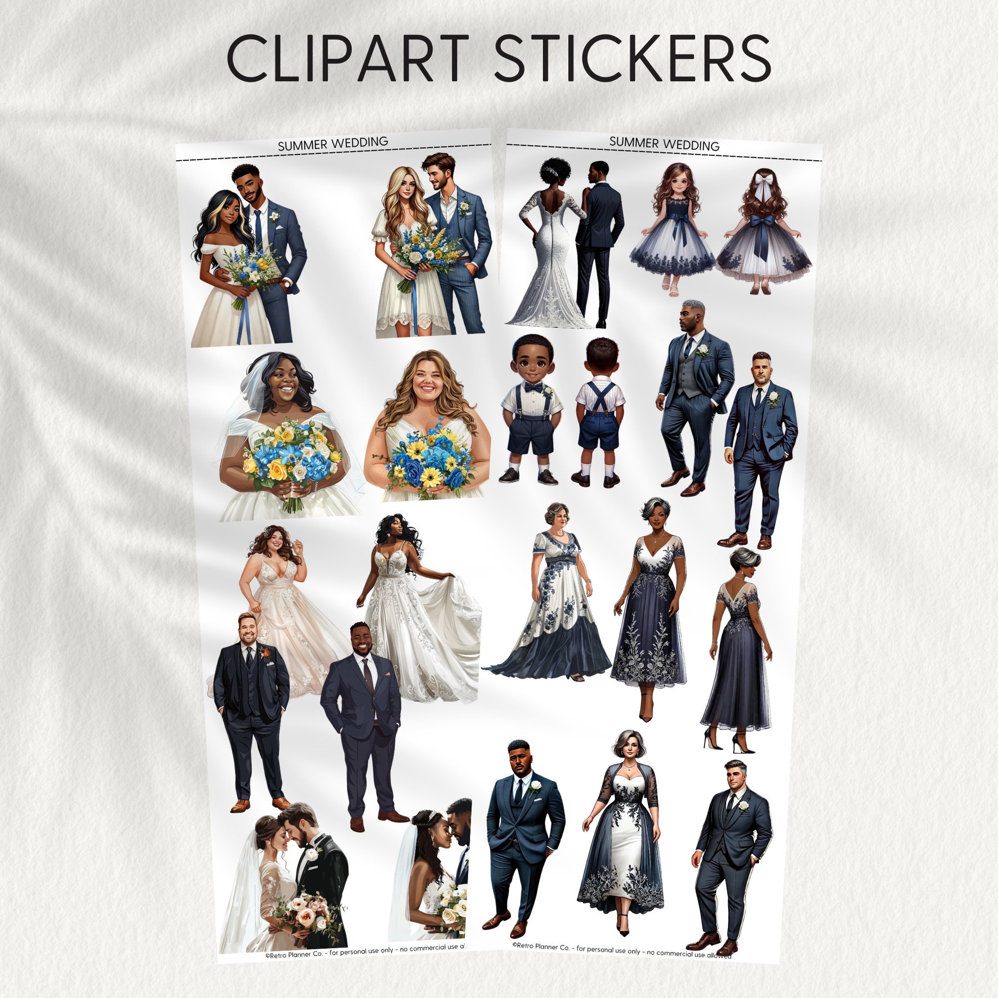 SUMMER WEDDING DIGITAL Stickers Goodnotes Noteful Samsung Notes Png ...