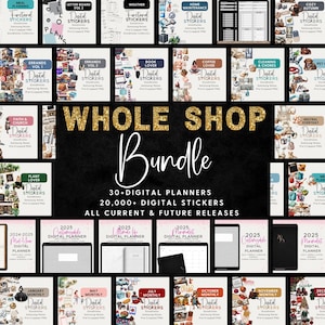 Digital Planner Digital Stickers Whole Shop Bundle Goodnotes Samsung Penly Noteful png All In One Lifetime Access Widget Customizable