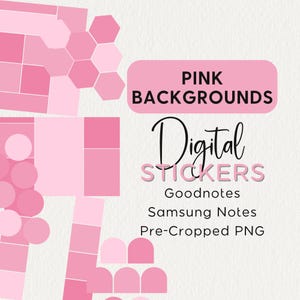 Pink Color Blocks and Shape Backgrounds, Digital Stickers Noteful Goodnotes Samsung Notes Png, Digital Inserts, Weekly, Daily, Overlay