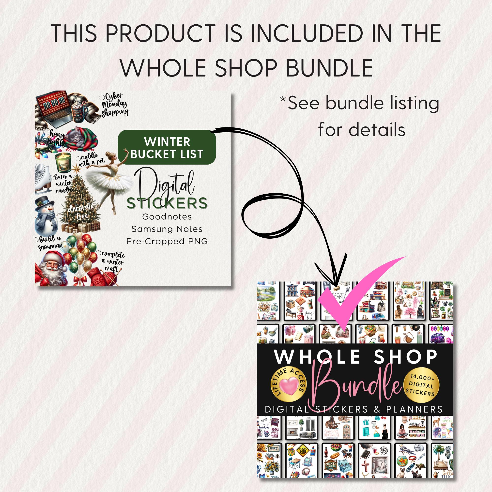 WINTER BUCKET LIST Digital Planner Stickers Goodnotes Noteful Samsung ...