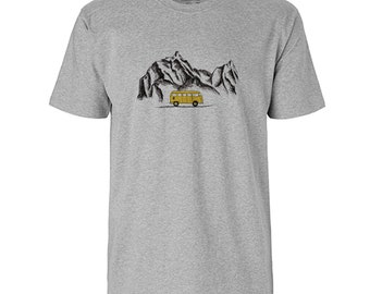 Herren T-Shirt | Motiv "Berg und Camper" | FairTrade | 100% Bio-BW und aus nachhaltiger Produktion