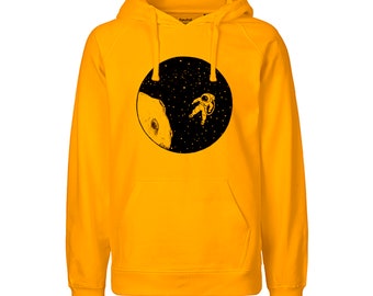 Kapuzenpulli / Hoodie Herren / Unisex / Motiv: Astronaut / Fairtrade / 100% BioBW / nachhaltige Produktion