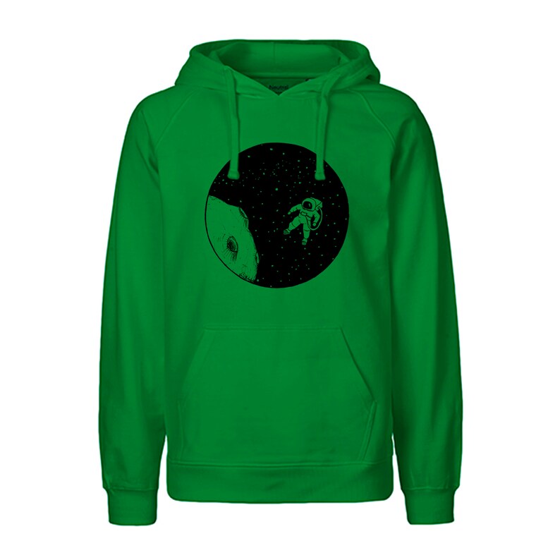 Kapuzenpulli / Hoodie Herren / Unisex / Motiv: Astronaut / Fairtrade / 100% BioBW / nachhaltige Produktion Bild 8