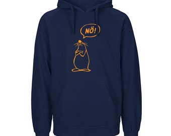 Kapuzenpulli / Hoodie Herren / Unisex / Motiv: Nö - Comicfigur / Fairtrade / 100% BioBW / nachhaltige Produktion