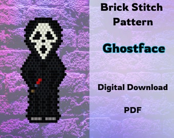 Ghostface Scream Brick Stitch Pattern