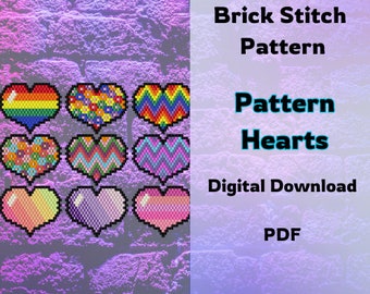 Pattern Hearts Brick Stitch Pattern