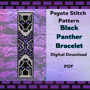 Black Panther Peyote Stitch Bracelet Pattern