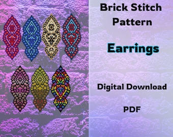 Big Fancy Brick or Peyote Stich Earring Pattern