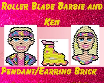 Barbie Pendant Brick Stitch Pattern PDF 