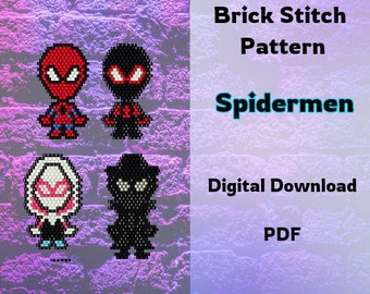 Spiderman Pack Brick Stitch Pattern