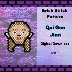 Qui Gon Jinn Brick Stitch Pattern PDF