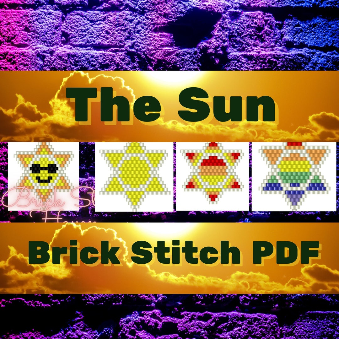 The Sun Brick Stitch Pattern PDF Earrings, Pendants - Etsy