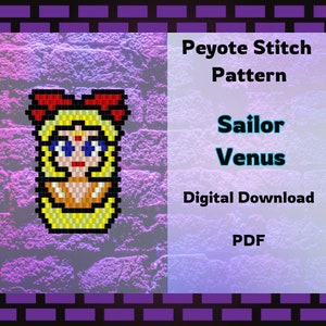 以下が含まれることがあります： セーラーヴィーナス ペヨーテステッチビーズプロジェクトのデジタルダウンロードパターン。パターンはPDF形式です。