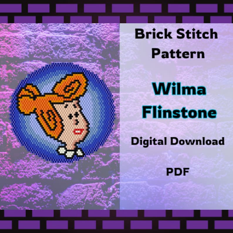 Wilma Flintstone Pendant Brick Stitch Pattern - Etsy