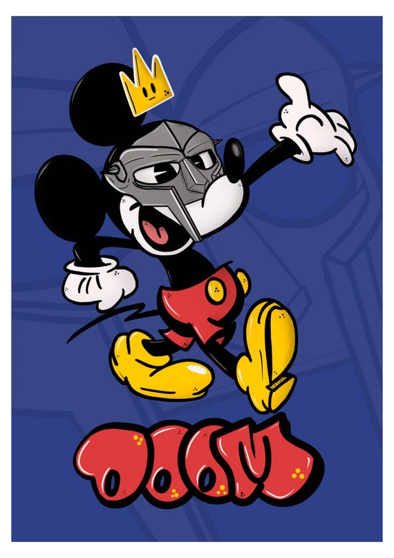 MF DOOM X Mickey Mouse Art Print, Hip Hop Illustration (A4) - Etsy