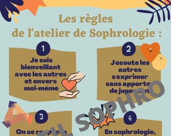 Affiche Règle des ateliers de sophrologie enfants